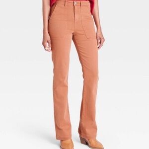 Knox Rose boot cut higher waist burnt orange coral pants size 12